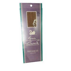 Gloria Vanderbilt Sheer Knee Highs Sandalfoot Taupe OS  Non-Binding Comfort-Top